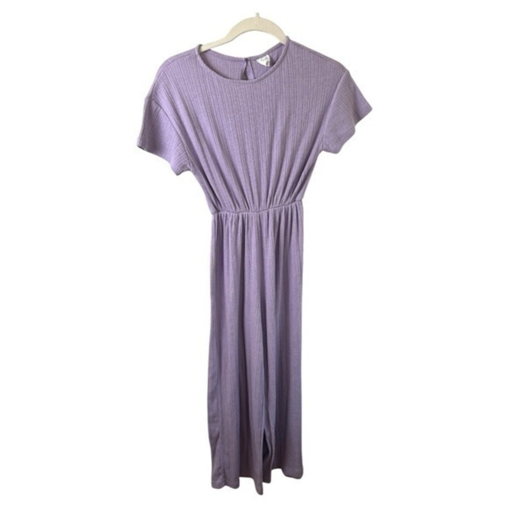 Zara Jumpsuit Womens 12 Pants Empire Waist Cap Sleeves Wide Leg Spring Lavander